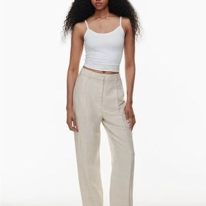 Aritzia Effortless pants size 10_Linen_Natural Ecru color